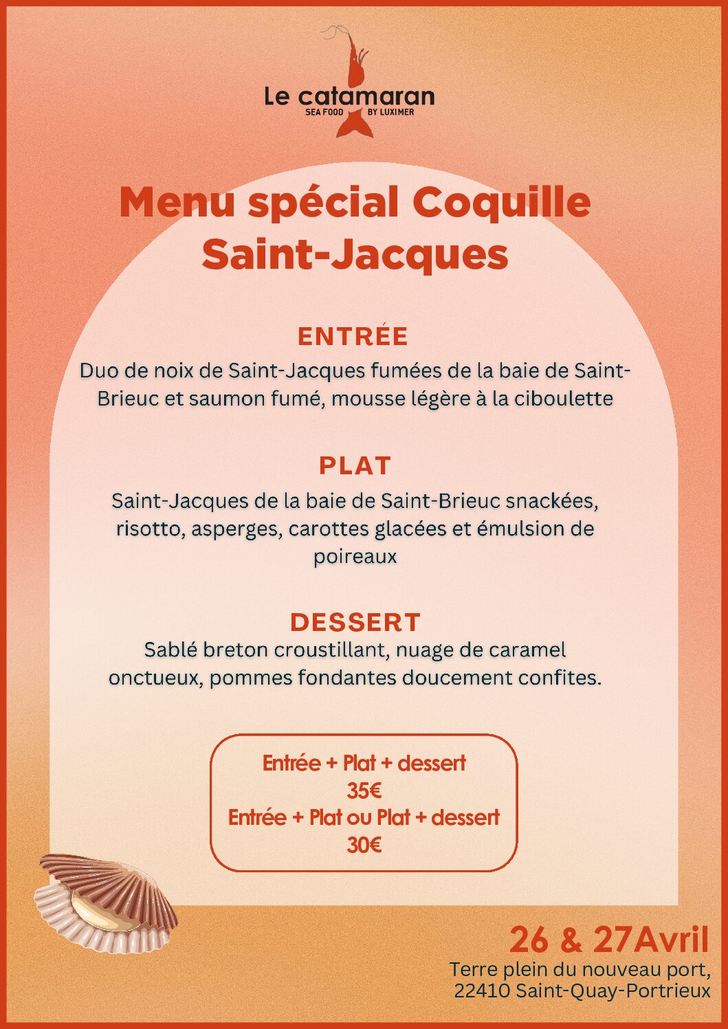 Menu Coquille Saint-Jacques